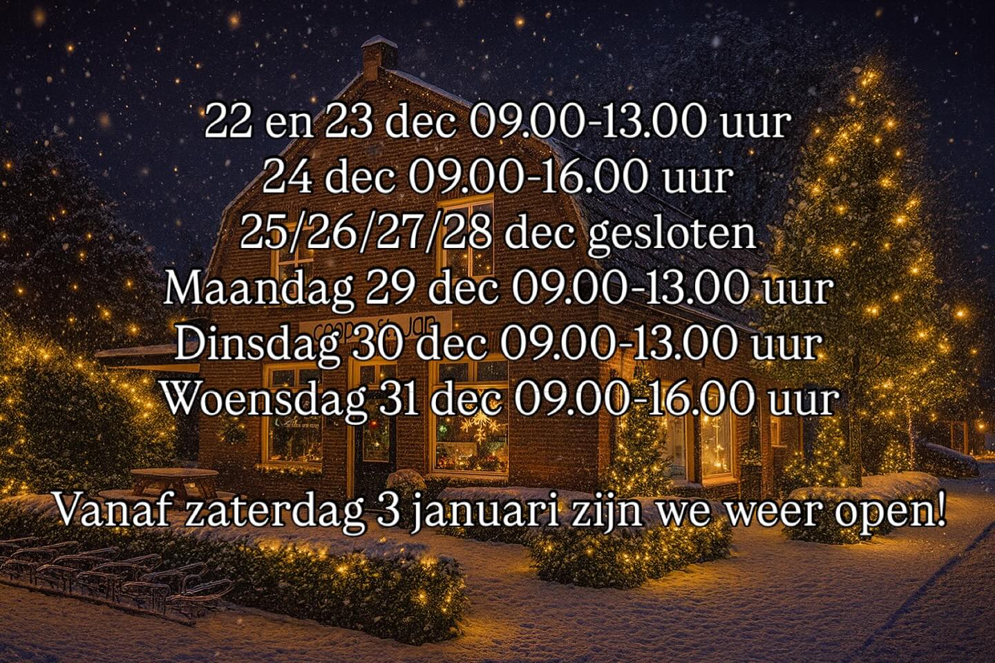 Openingstijden Coop Sint Jan december 2025